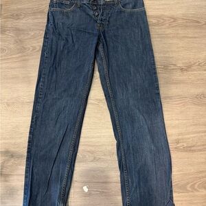 Topman Dark Blue Straight Leg Jeans